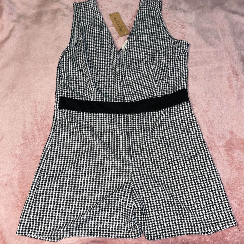 Black and white short romper